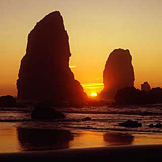 Pacific Ocean Monolith Sunset